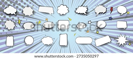 Comic pop art speech bubbles colorful backgrounds set Comic Book Speech Bubbles Pop Art Text Balloons Blank Dialog Boxes