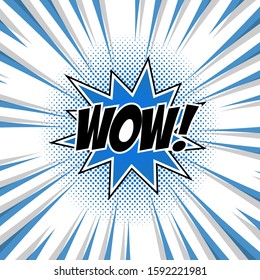Comic Pop Art with Star Style and Blue Color