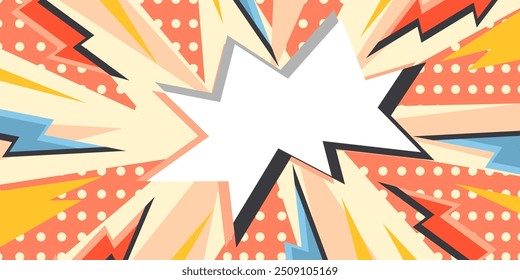 comic pop art style abstract background, full color design free copyspace area.