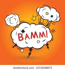 Comic Pop Art Style with BAMM text vector