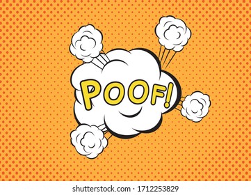 Comic pop art style with poof text vector illustration