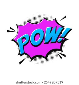 comic pop art style with pow text expression effect dots halftone collection