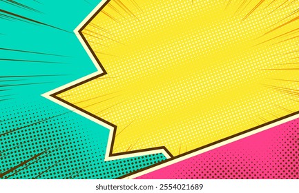 Comic pop art. Trendy Colorful retro vintage background in pop art retro comic style.