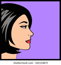 Comic pop art vector illustration of woman 