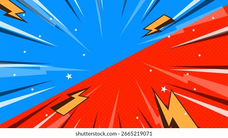 Comic pop art versus fight blank background template