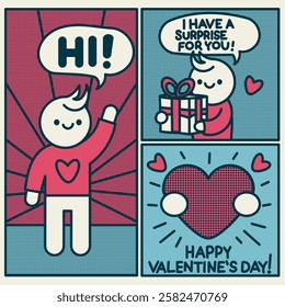 comic postcard for Valentine's Day