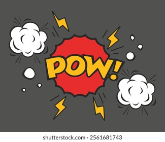 Comic pow bang graphic splash background banner concept. Vector flat graphic design illustration	