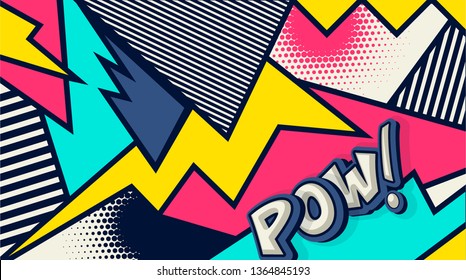 Comic. Pow! Pop art funny comic speech word. Fashionable poster and banner. Social Media Connecting Blog Communication Content. Trendy and fashion color retro vintage illustration background. 