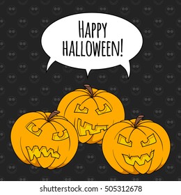Comic pumpkin Halloween card