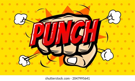 comic punch illustration on pop art style