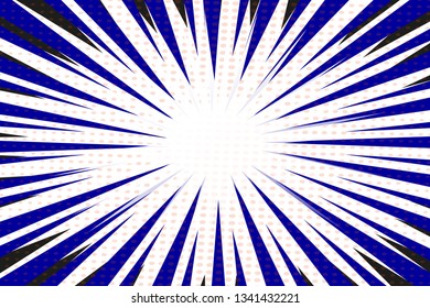 Comic radial background, retro style,  explosion and zoom effect. vector illustration