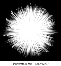 Comic Radial Speed Lines. Graphic Explosion with Speed Lines. Comic Book Design Element. Vector Illustration.