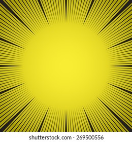 Comic radial speed lines graphic effects for use in comic books. Radial lines abstract background. Vector illustration