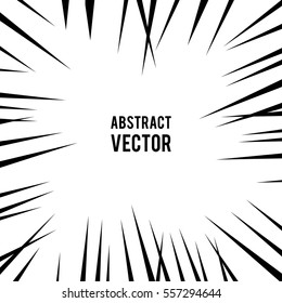 Comic Radial Speed Lines. Graphic Explosion with Speed Lines. Comic Book Design Element. Vector Illustration.