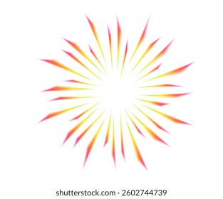Comic rainbow lines of movement with a radial focus for effects with high energy. Comic high speed rays. Vector design for manga and anime -graphics