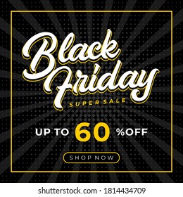 Comic Ray and dots background Black Friday sale Banner