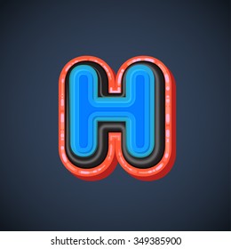 Comic red and blue font, vector