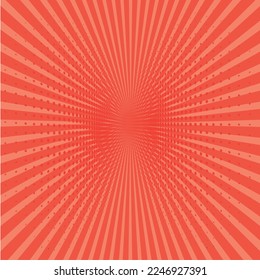 Antecedentes del rayo de sol rojo del cómic estilo arte pop retro