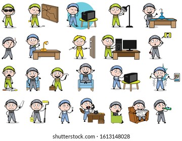 Comic Repairman - Set of Concepts Vector illustrations