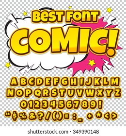 Comic retro alphabet set