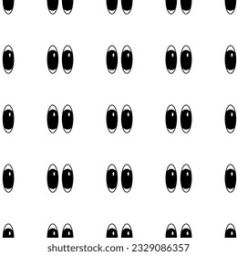 Comic retro eye seamless pattern. Eye with large pupil