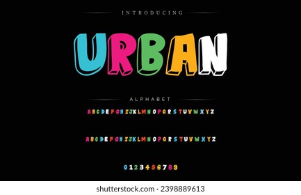 Comic retro font set. Alphabet letters  number in style of comics, pop art for title, headline, poster, comics, or banner design. Cartoon typography collection.