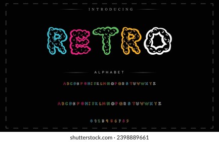 Comic Retro-Font-Set. Alphabet Buchstaben Nummer im Stil von Comics, Pop-Art für Titel, Überschrift, Poster, Comics oder Bannerdesign. Cartoon Typografie-Sammlung.