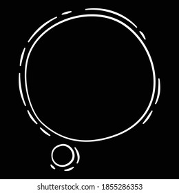 Comic round speech bubble pop art icon. Hand drawn and outline illustration of comic round speech bubble pop art vector icon for web design