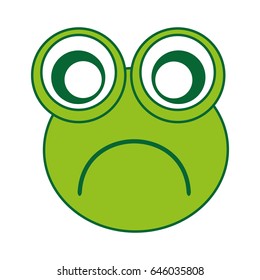 comic sad frog character icon