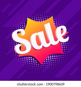 Comic sale tag vector design