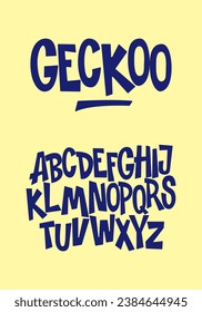 comic sans display poster font alphabet vector set geckoo typerface custom hand drawn letter editable