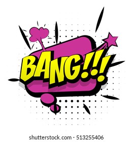 Comic school purple sound effects pop art vector style. bubble speech word cartoon expression sounds illustration. Lettering bang. Comics book background template.
