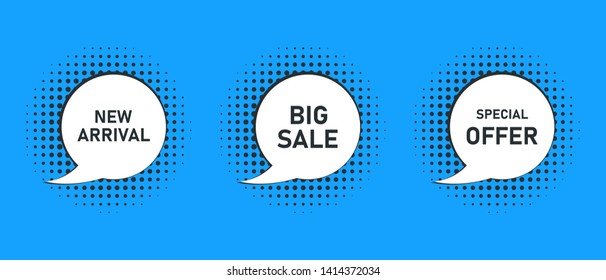Comic set vintage banners. New arrival. Big sale. Special offer. Isolated wallpaper templates. EPS 10
