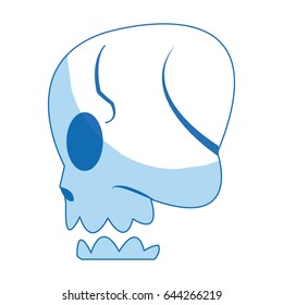 comic skull human side view image