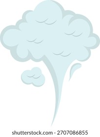 Comic Smoke Cloud. Isolated on White Background. Vector Illustration.