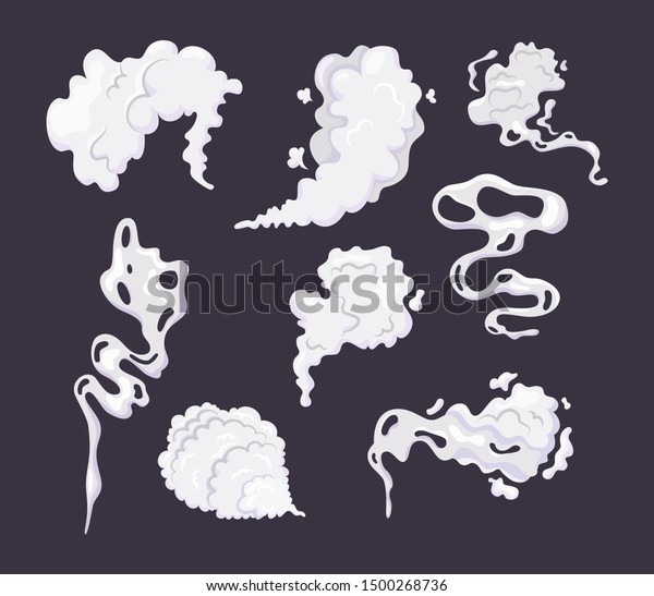 Comic Smoke Cloud Set Smoking Cartoon Stock Vector (Royalty Free ...