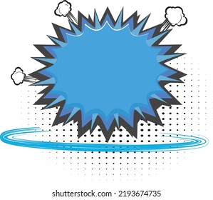 Comic sound effect balloon. Empty blue bubble