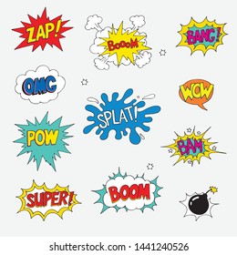 Comic sound effect, Collection of Comic Style speach bubbles