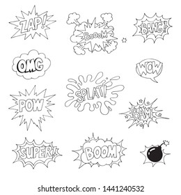 Comic sound effect, Collection of Comic Style speach bubbles