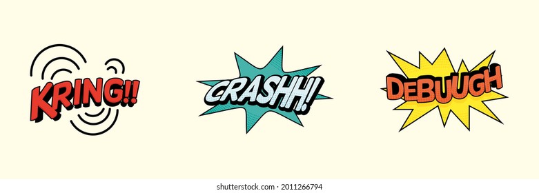 comic sound effect set vector illustration