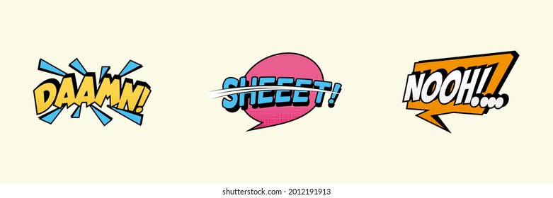 comic sound effect set vector illustration