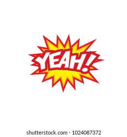 Comic sound effects in pop art vector style. Sound bubble speech with word and comic cartoon pow yeah