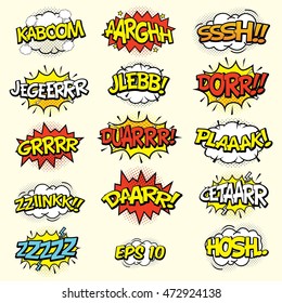 Comic Speech Bubbles Set Different Emotions Stock Illustration ...