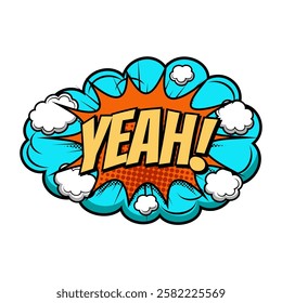 Comic sound speech effect bubbles pow in trendy retro style.
