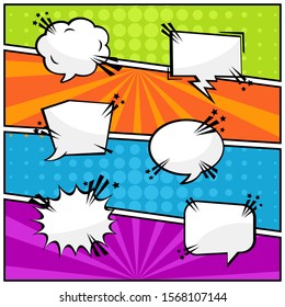 Comic specch bubbles text Blank