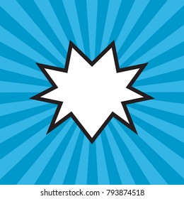comic speech bubble background blank template. vector illustration in pop art style on blue background.