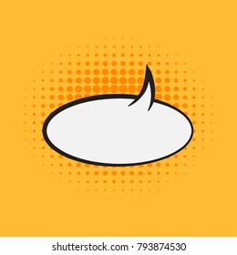 comic speech bubble background blank template. vector illustration in pop art style on yellow background.