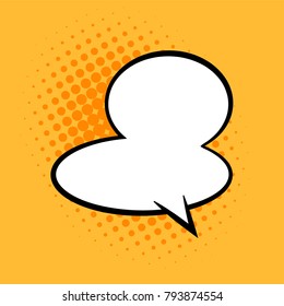 comic speech bubble background blank template. vector illustration in pop art style on yellow background.