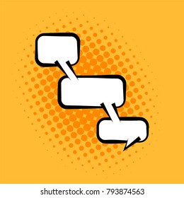 comic speech bubble background blank template. vector illustration in pop art style on yellow background.