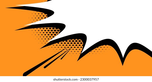 Comic speech bubble background with halftone. Blank speech bubble for text